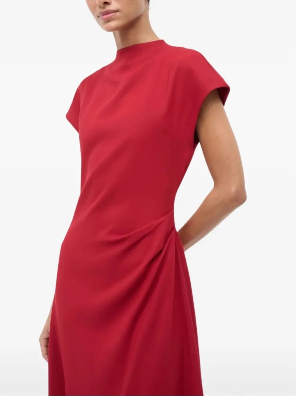 STAUD Zaya Draped Maxi Dress Red Size 0 NWT Designer Gown - Picture 10 of 16